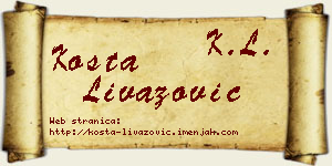 Kosta Livazović vizit kartica